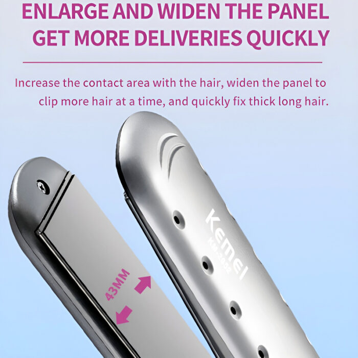 Kemei KM-2052 Professional Hair Straightener – Sleek Design with Ceramic Coated Plates - Image 9