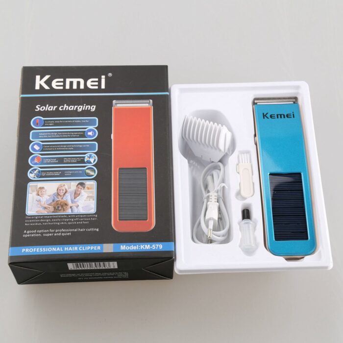 Kemei KM-579 Solar Powered Rechargeable Hair Clipper - Image 2
