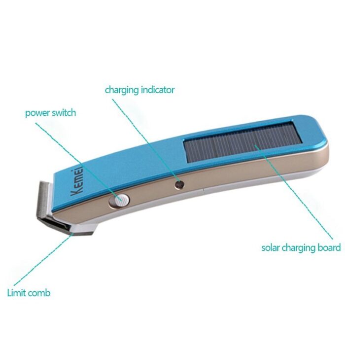 Kemei KM-579 Solar Powered Rechargeable Hair Clipper - Image 4