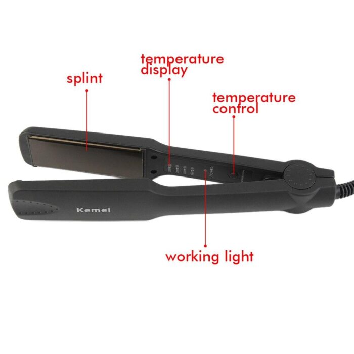 Kemei Professional Hair Straighteners Flat Iron Tourmaline Ceramic Hair Care Styling Tool - Image 8