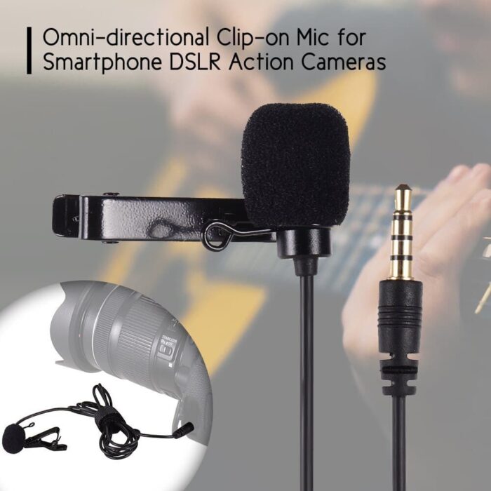 Lavalier Microphone Omni-Directional Clip-On Mic With Cable - Image 4