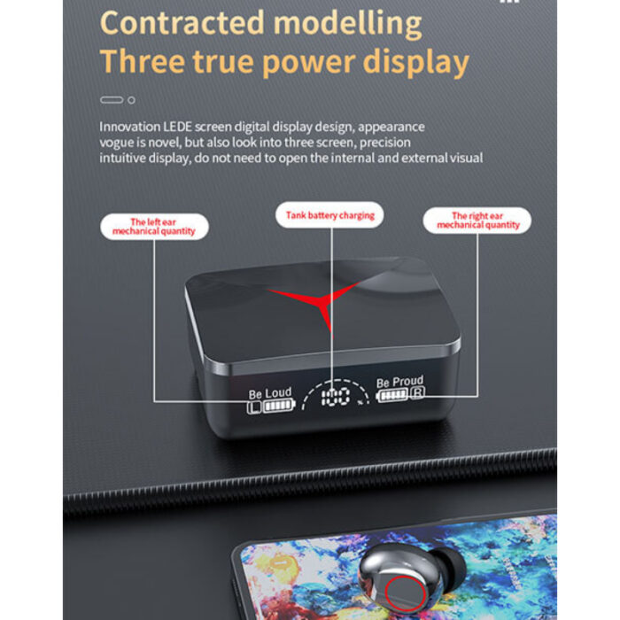 M90 Pro TWS Touch Control Wireless Bluetooth Earbuds With LED Display & Power Bank - Image 8
