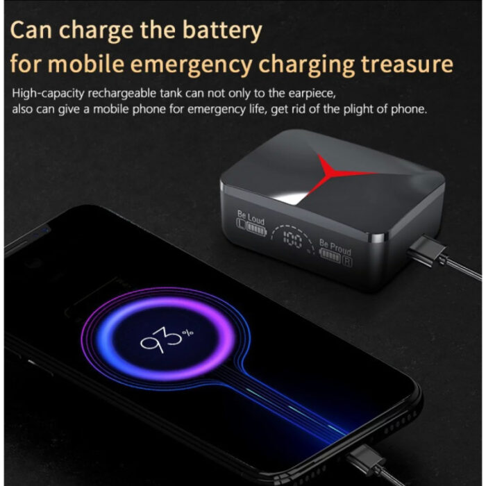 M90 Pro TWS Touch Control Wireless Bluetooth Earbuds With LED Display & Power Bank - Image 9