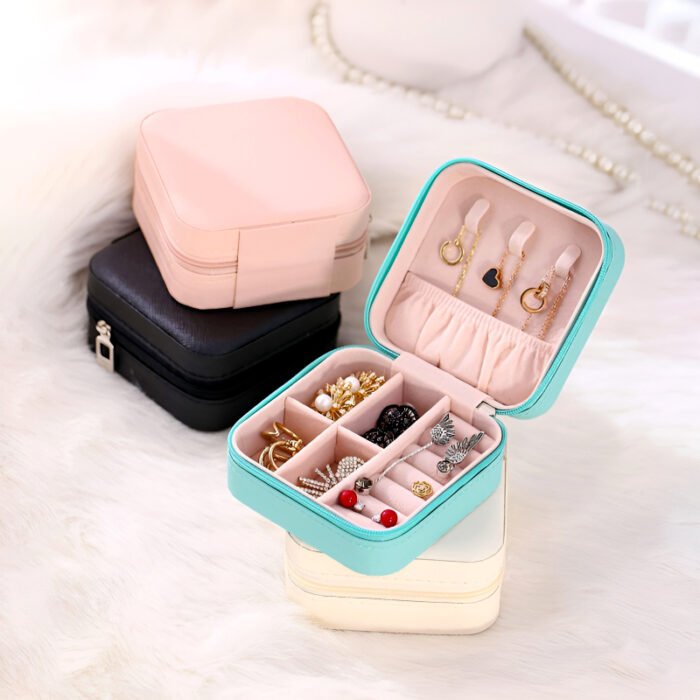 Mini Jewelry Organizer – Stylish and Portable Compact Storage Box for Rings, Earrings, and Necklaces - Image 6