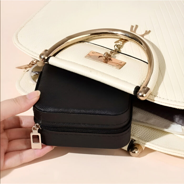 Mini Jewelry Organizer – Stylish and Portable Compact Storage Box for Rings, Earrings, and Necklaces - Image 4