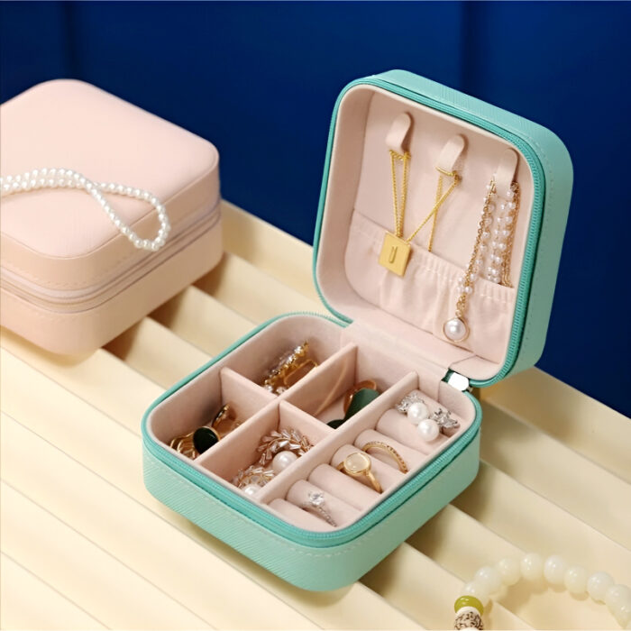 Mini Jewelry Organizer – Stylish and Portable Compact Storage Box for Rings, Earrings, and Necklaces - Image 5