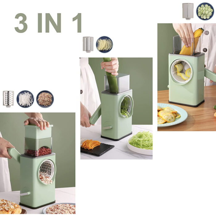 Multi-Functional Manual Vegetable Cutter High-Efficiency Rotary Grater With Handle - Image 6