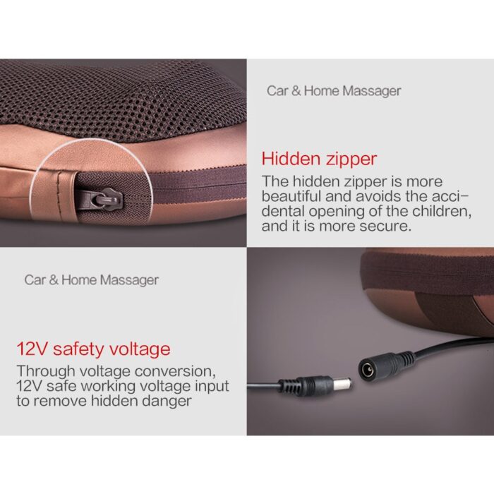 Multi-Function Electric Cervical Body Massage Pillow with Deep-Kneading Heated Massage Nodes - Image 5