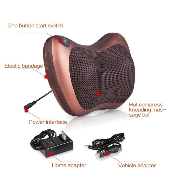 Multi-Function Electric Cervical Body Massage Pillow with Deep-Kneading Heated Massage Nodes - Image 1