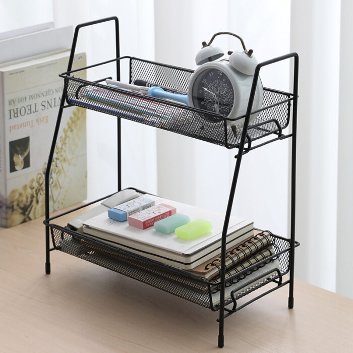 2 Layer Multi-Purpose Mini Portable Iron Organizer Shelf - Image 4