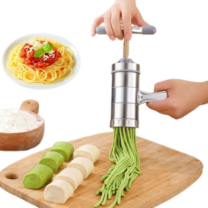 Mini Portable Manual Operation Stainless Steel Pasta Maker With 3 Press Molds - Image 3