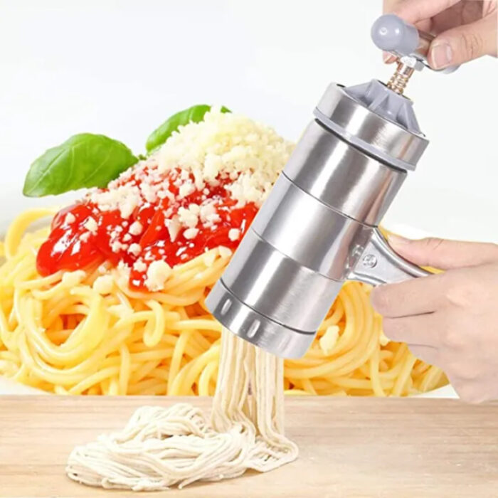 Mini Portable Manual Operation Stainless Steel Pasta Maker With 3 Press Molds - Image 4