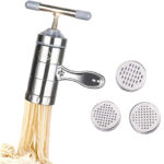 Mini Portable Manual Operation Stainless Steel Pasta Maker With 3 Press Molds - Image 10