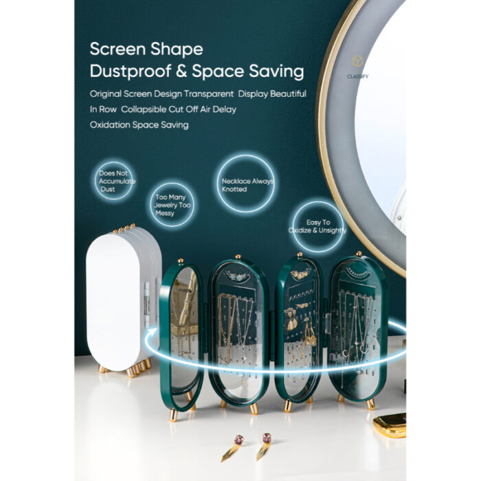 Multi-Functional 4 Layers Dustproof Folding Jewelry Storage Box - Image 3