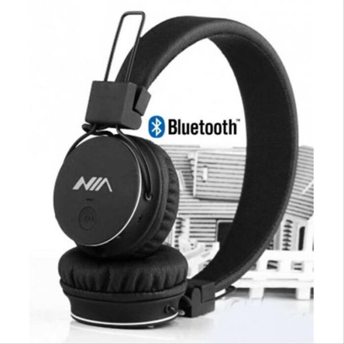 NIA Q1 Bluetooth 4.2 Overhead Stereo Headphones with FM Radio and MicroSD Support - Image 1
