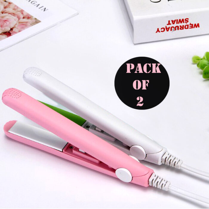 Pack Of 2 Best Quality Mini Portable Hair Straighteners With Plastic Case - Image 3