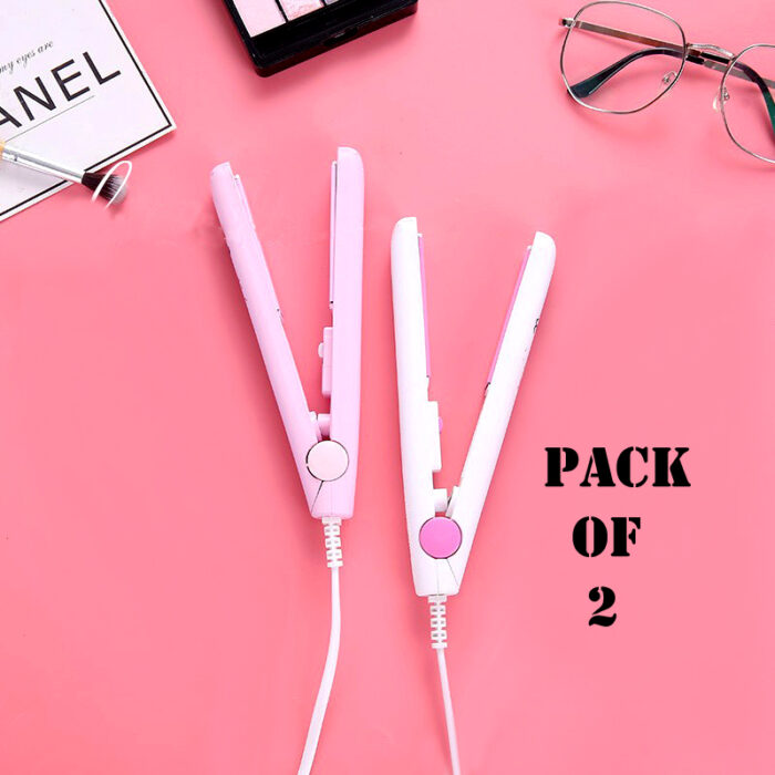 Pack Of 2 Best Quality Mini Portable Hair Straighteners With Plastic Case - Image 6