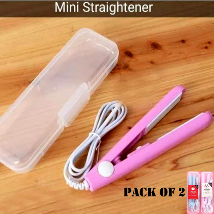 Pack Of 2 Best Quality Mini Portable Hair Straighteners With Plastic Case - Image 5
