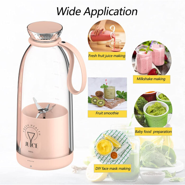 Portable Powerful Rechargeable 380ml Juicer Blender - Image 3