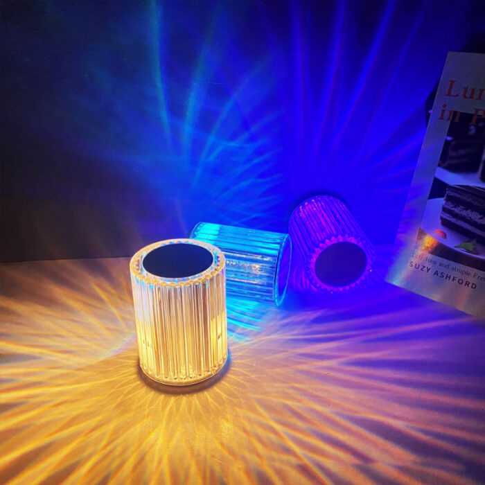 Portable USB Rechargeable RGB Lighting Crystal Touch Control Table Lamp - Image 9