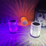 Portable USB Rechargeable RGB Lighting Crystal Touch Control Table Lamp - Image 2