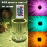 Portable USB Rechargeable RGB Lighting Crystal Touch Control Table Lamp