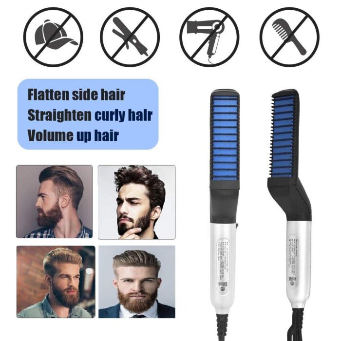 Quick Hair Straightener Brush For Men Multifunctional Styler Comb Mini Electric Hair Tool - Image 4