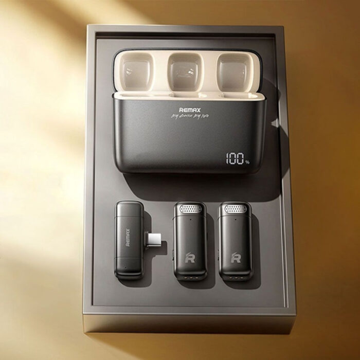 Remax K15 Dual Noise-Cancelling Wireless Lavalier Microphone with Plug & Play, Long Battery Life & Wide Compatibility - Image 2