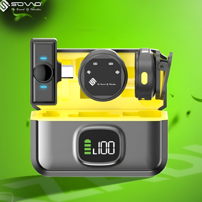 SOVO AUDIA SWM-575 Dual Wireless Lavalier Microphone System with Charging Case, 2.4G Noise Reduction for Interview, Recording, and Content Creation - Image 3