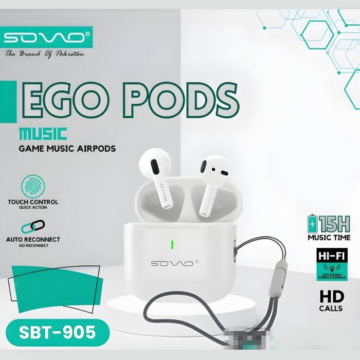 SOVO Ego Pods SBT-905 Touch-Control Waterproof Wireless Airpods For Ultimate Convenience - Image 1