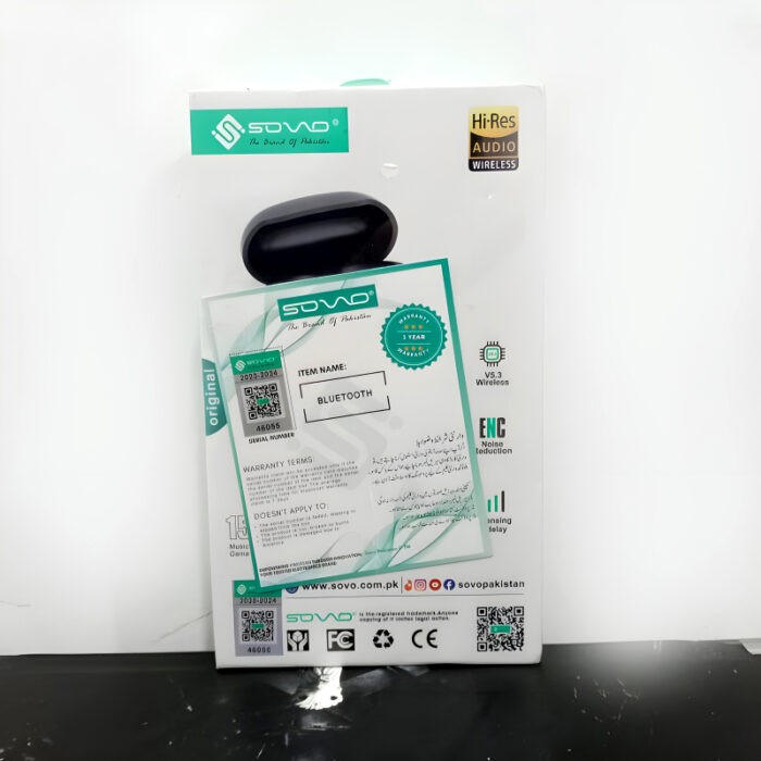 SOVO SBT-907 Heavy Bass Wireless Headset With ENC Support Musical Pods For Enhanced Audio Experience - Image 6