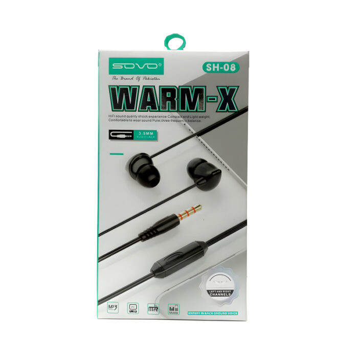 SOVO SH-08 Warm-X 3.5mm Audio Jack Compact, Lightweight & Hi-Fi Sound Quality Handsfree - Image 8