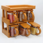 Spice Rack Tier Set With 6 Spice Jars - Image 3