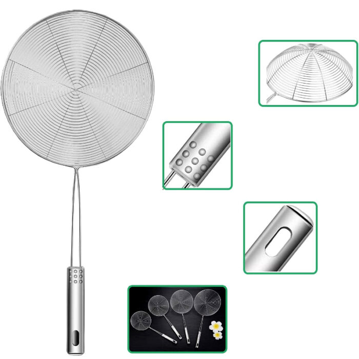 Solid 4 PCS Stainless Steel Fry Oil Strainer - Image 4