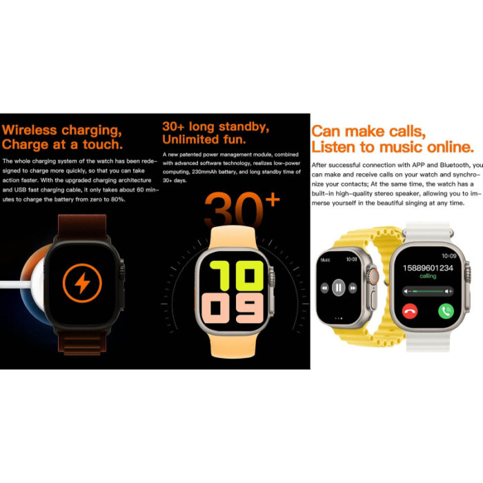 T10 Ultra Smartwatch with 2.09-Inch Infinite Display and Bluetooth Calling Features - Image 2