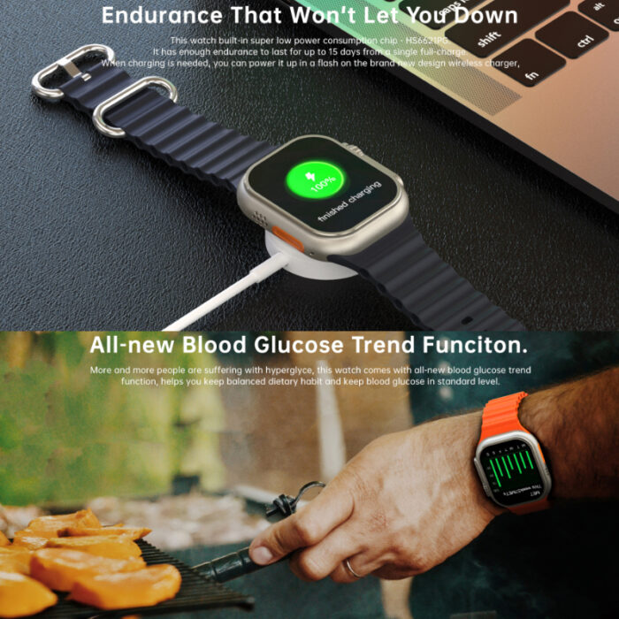 W800 Ultra Smartwatch with 2.01 Inch Screen, Infinite Display, NFC & Bluetooth Calling – Series 8 - Image 4