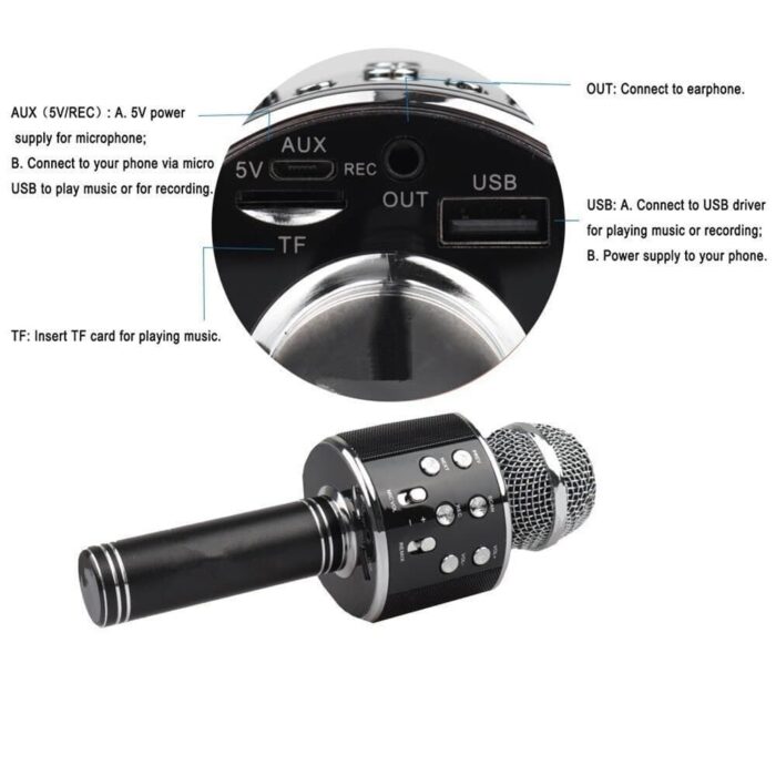 WS-858 Bluetooth Wireless Handheld Karaoke Mini Mic - Image 2