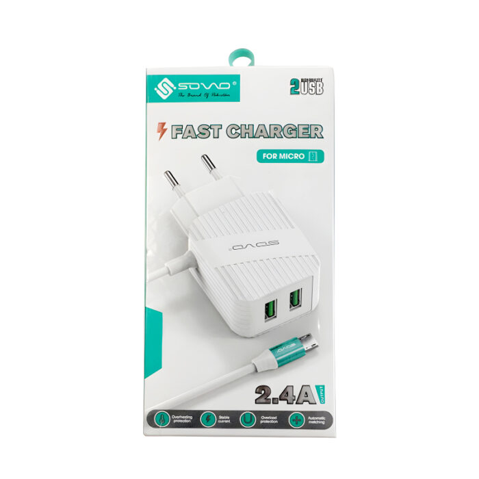 SOVO 2.4-Amp High Quality Micro Charger With Dual USB Output - Image 7