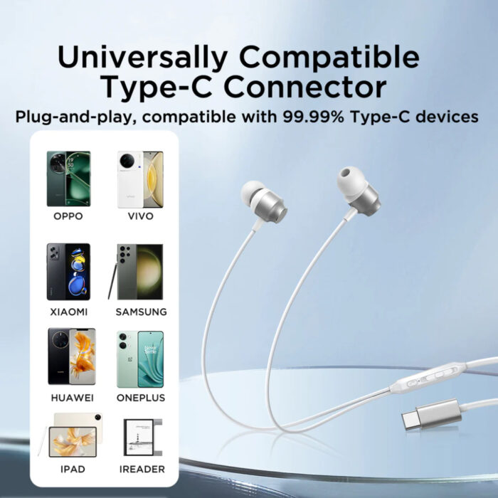 Joyroom TYPE-C EC06 Premium Wired Earphones with HiFi Sound, Comfortable Fit, and Universal Compatibility - Image 2