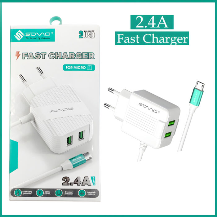 SOVO 2.4-Amp High Quality Micro Charger With Dual USB Output - Image 1