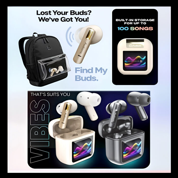 Audionic Trance Airbud 810 – Smart Touch Display Earbuds with High-Quality Sound, ANC, Quad Mic & 20H Playtime - Image 6