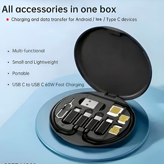 60W Multifunctional Fast Charging Data Cable Set – Portable 5-in-1 Charging Solution - Image 15