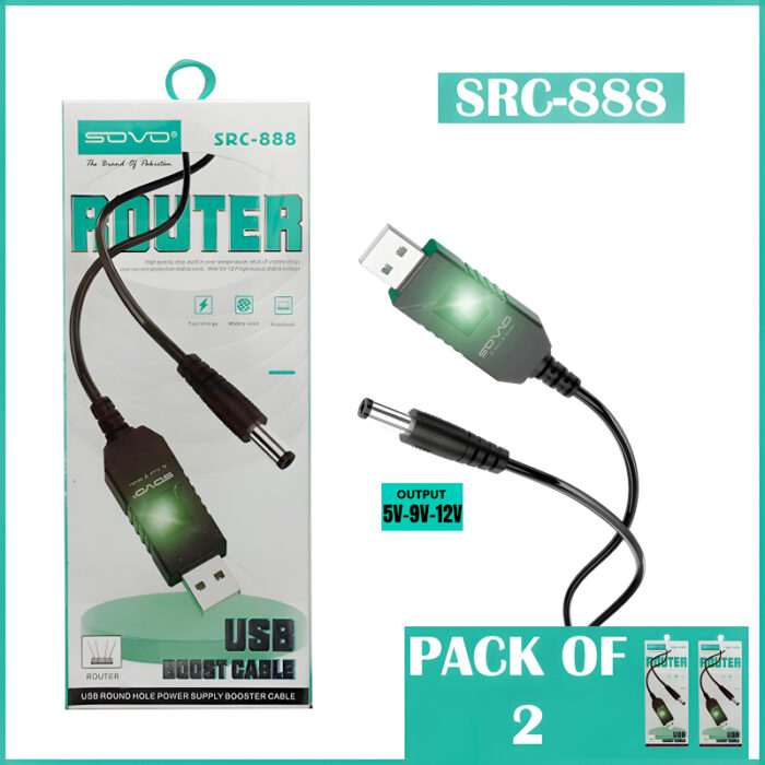 Pack Of 2 SOVO SRC-888 High Quality USB Boost Router Cable - Image 2