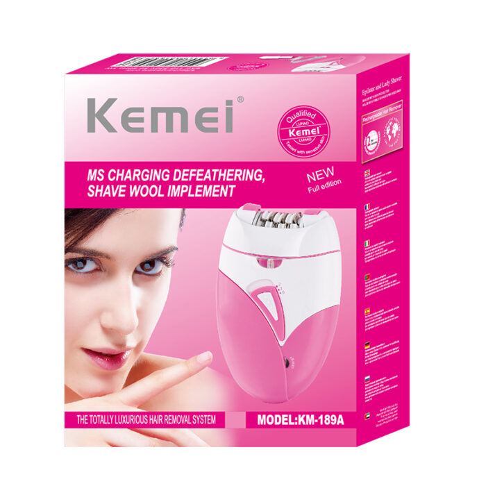 KM-189A Women Electric Rechargeable Hair Removal Epilator - Image 4