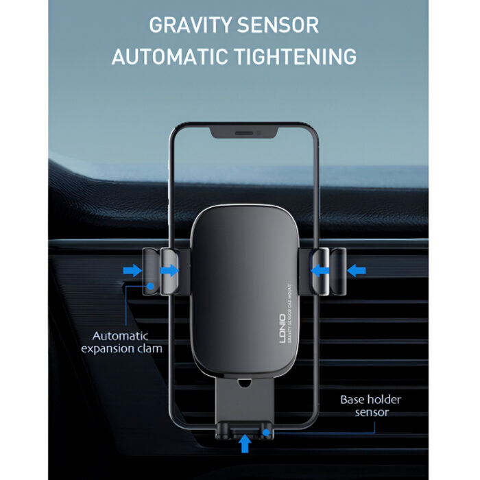 LDNIO MG10 Universal 360° Gravity Car Mount – Auto Lock & Release Phone Holder with Non-Slip Clamp - Image 6