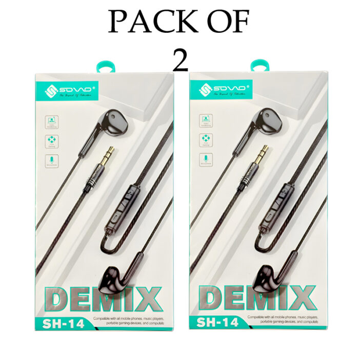 Pack Of 2 SOVO SH-14 DEMIX Stereo Sound Handsfree - Image 5