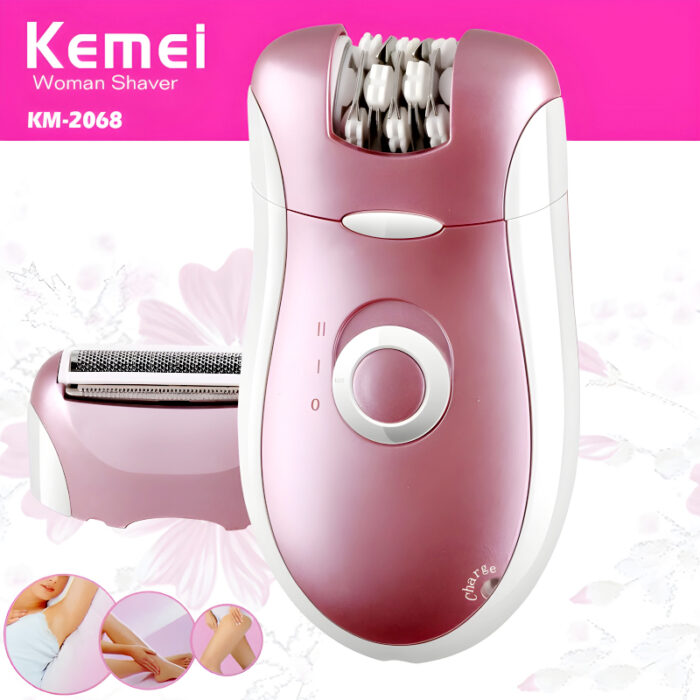 KM-2068 Kemei 2-In-1 High-Quality Electric Rechargeable Shaver Epilator For Women - Image 1