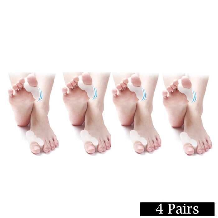 Pack Of 4 Pairs Silicone Gel Foot Fingers Hole Bunion Toe Separator Thumb Valgus Protectors - Image 2