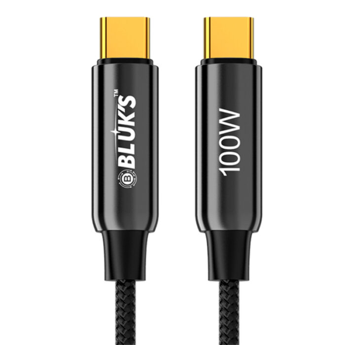 BLUK’S BX-471 High-Speed 100W Type-C to Type-C Fast Charging Braided Data Cable - Image 4