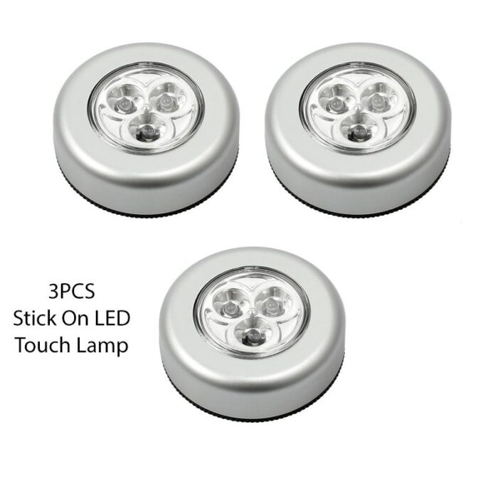 3Pcs LED Wireless Night Light Stick Click Touch Lamp Car Cabinet Closet Lamp - Image 3